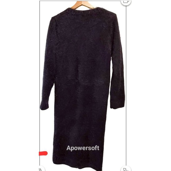 二手奢侈品Chanel香奈兒黑色羊絨外套(9.9新, 肩52胸62長95)-編號S24