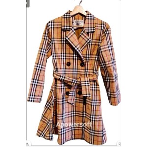 二手奢侈品Burberry巴寶麗戰馬格洋裝外套(9.9新, 肩38胸44長92)-編號S26