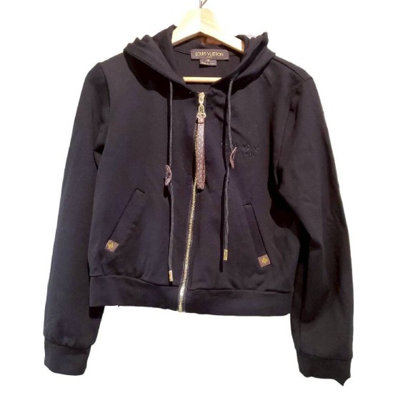 二手奢侈品LV路易威登黑色綿製短外套(9.9新, 肩40胸48長40)-編號S35