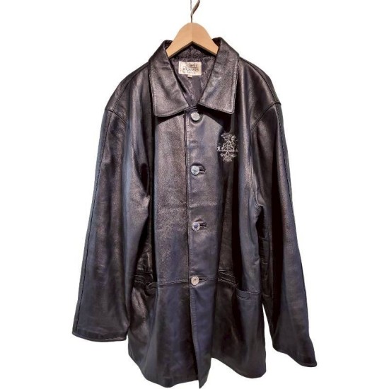 二手奢侈品愛瑪仕Hermès小牛皮外套 (9.9新, 肩50胸58長85)-編號S40