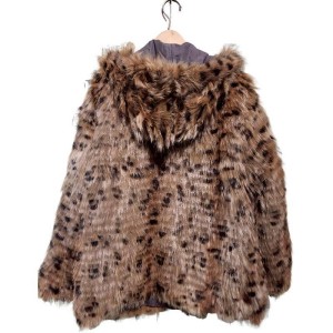二手奢侈品香奈兒豹紋皮草外套(9.9新, 肩42胸53長74)-編號S42
