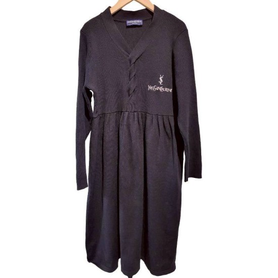 二手奢侈品YSL聖羅蘭春秋針織洋裝(9.9新, 肩40胸50長102)-編號S45