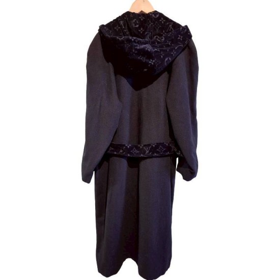 二手奢侈品LV路易威登黑色羊毛長外套 (9.9新, 肩40胸56長108)-編號S47