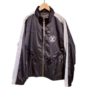 二手奢侈品LV路易威登黑白拼接風衣外套 (9.9新, 肩44胸56長66)-編號S58