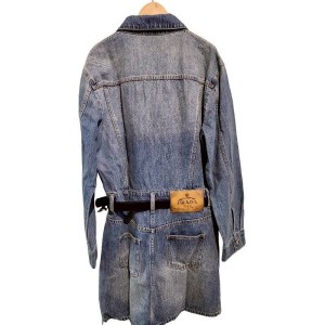 二手奢侈品普拉達Prada牛仔連身裙（或可當作加長版外套穿著） (9.9新, 肩44胸48長92)-編號S60