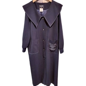 二手奢侈品LV路易威登黑色羊毛長外套 (9.9新, 肩40胸56長108)-編號S64