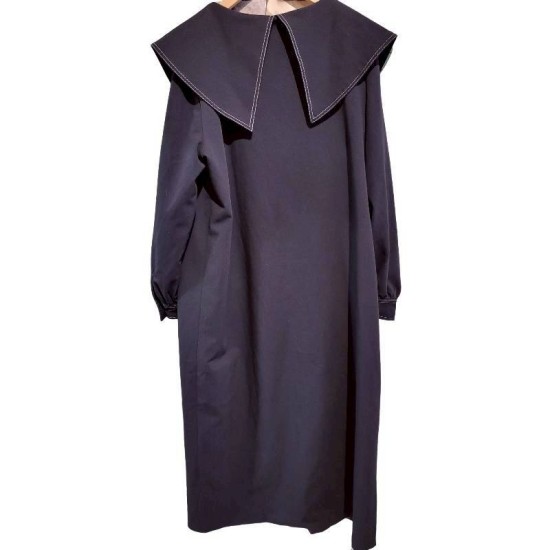 二手奢侈品LV路易威登黑色羊毛長外套 (9.9新, 肩40胸56長108)-編號S64