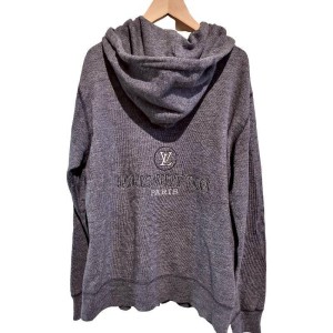 二手奢侈品LV路易威登灰色拉鍊連帽外套 (9.9新, 肩48胸54長64)-編號S66