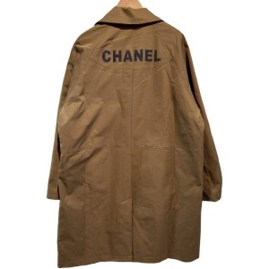 二手奢侈品香奈兒Chanel卡其色風衣裳外套 (9.9新, 肩50胸58長95)-編號S67