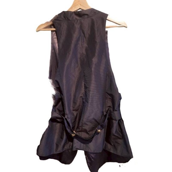 二手奢侈品香奈兒Chanel雙色皮草背心 (9.9新, 肩40胸46長82)-編號S89