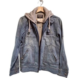 二手奢侈品香奈兒Chanel連帽牛仔夾克 (9.9新, 肩40胸50長64)-編號S96