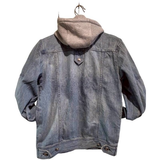 二手奢侈品香奈兒Chanel連帽牛仔夾克 (9.9新, 肩40胸50長64)-編號S96