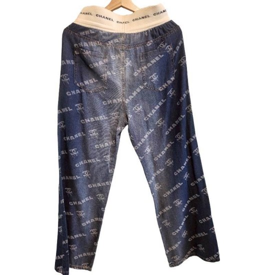 二手奢侈品香奈兒Chanel牛仔長褲 (9.9新,腰36有彈性臀50長106)-編號S98