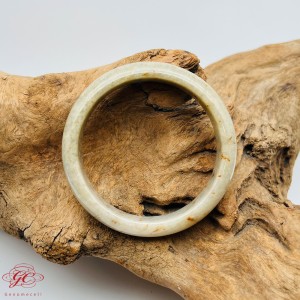 肌容雪】天然緬甸A貨飄花翡翠特色手鐲 編號108 (鐲寬58.7mm #19號)