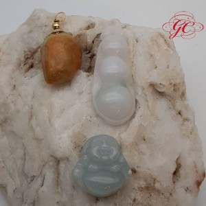 【肌容雪】天然緬甸A貨翡翠碗豆吊飾 編號113