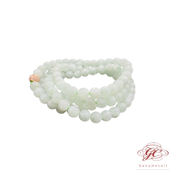 【肌容雪】緬甸天然A貨翡翠冰芙蓉綠翡翠三圈珠串編號442