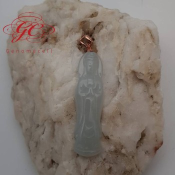【肌容雪】天然緬甸A貨春彩翡翠觀音翡翠吊墜 編號468