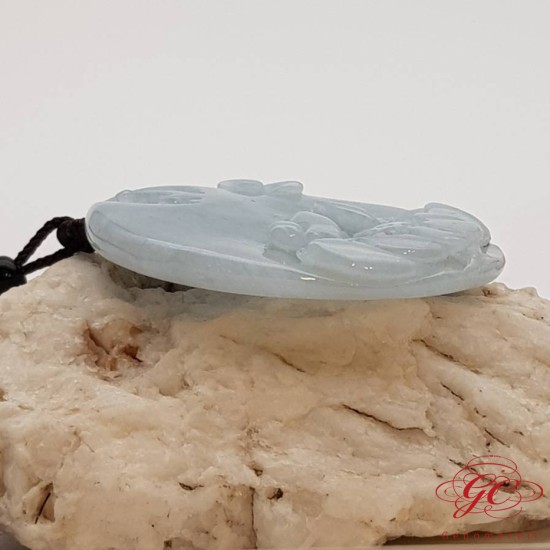 【肌容雪】天然緬甸A貨白翡翠荷花雕吊墜 編號490 【肌容雪】天然緬甸A貨白翡翠荷花雕吊墜 編號490