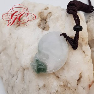 【肌容雪】天然緬甸A貨白底青翡翠兔子吊墜 編號645 
