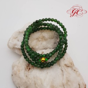 【肌容雪】天然A貨翡翠多圈翠綠手鍊編號914