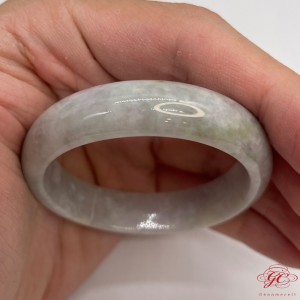 【肌容雪】天然緬甸A貨紫底飄花翡翠貴妃手鐲 編號126 (鐲寬52.3mm #17號)