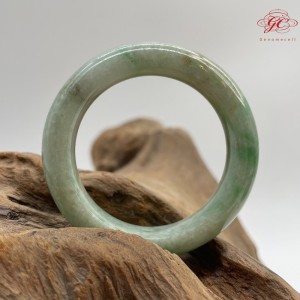 【肌容雪】天然緬甸A貨 綠飄花翡翠兒童手鐲編號149 (鐲寬39.8mm #16號)