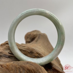 【肌容雪】天然緬甸A貨飄花翡翠手鐲 編號163 (鐲寬55.5mm #18號)