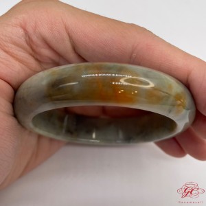 【肌容雪】天然緬甸A貨冰紅頭烏雞翡翠特色手鐲 編號170 (鐲寬59.1mm #19號)