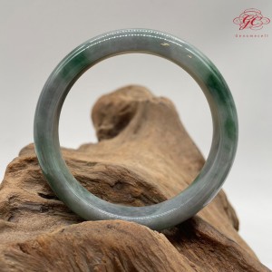 【肌容雪】天然緬甸A貨陽綠烏雞翡翠特色手鐲 編號171 (鐲寬56.5mm #18號)