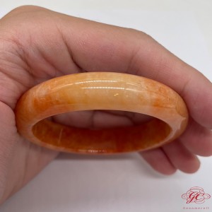 【肌容雪】天然緬甸A貨冰飄花紅翡翠特色手鐲 編號173 (鐲寬54.8mm #17.5號)