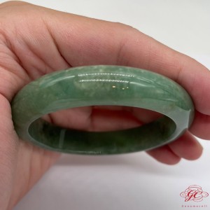 【肌容雪】天然緬甸A貨冰滿綠撒金翡翠特色手鐲 編號174 (鐲寬57.1mm #18.5號)