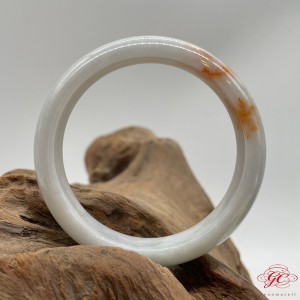 【肌容雪】天然緬甸A貨桂花糕特色翡翠手鐲 編號176 (鐲寬54.4mm #18.5號)