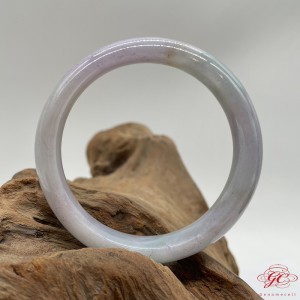 【肌容雪】天然緬甸A貨粉春烏雞翡翠特色手鐲 編號186 (鐲寬58.8mm #19號)
