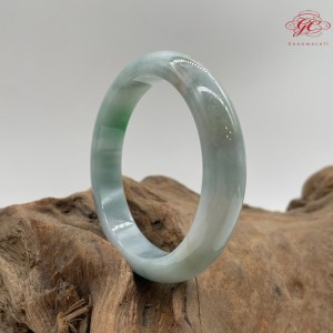 【肌容雪】天然緬甸A貨白底青翡翠手鐲 編號192 (鐲寬 57.4mm #18.5號)