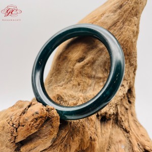【肌容雪】天然緬甸孔雀藍翡翠美人手鐲A貨 編號197(鐲寬56.3mm #18號)