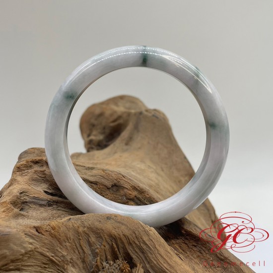 【肌容雪】天然緬甸A貨飄花翡翠手鐲 編號208(鐲寬 57.1mm #18.5號) 【肌容雪】天然緬甸A貨飄花翡翠手鐲 編號208(鐲寬 57.1mm #18.5號)
