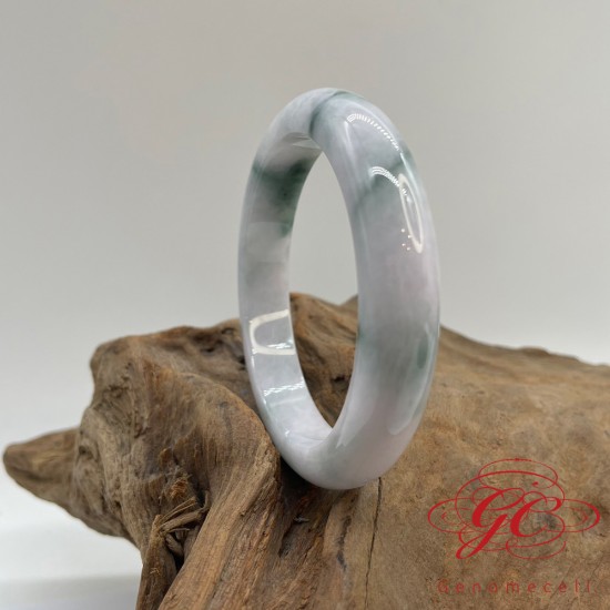 【肌容雪】天然緬甸A貨飄花翡翠手鐲 編號208(鐲寬 57.1mm #18.5號) 【肌容雪】天然緬甸A貨飄花翡翠手鐲 編號208(鐲寬 57.1mm #18.5號)