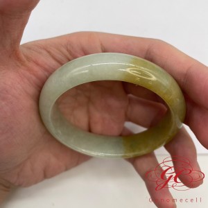 【肌容雪】天然緬甸A貨黃翡半山辦水翡翠手鐲 編號220(鐲寬 58.5mm #19號)