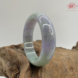 【肌容雪】天然緬甸A貨糯冰紫春煥彩翡翠手鐲 編號237 (鐲寬 54.8mm #17.5號)