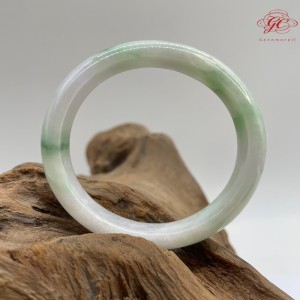 【肌容雪】天然緬甸A貨白裡青貴妃翡翠手鐲 編號238  (鐲寬 57.2mm #18.5號 )