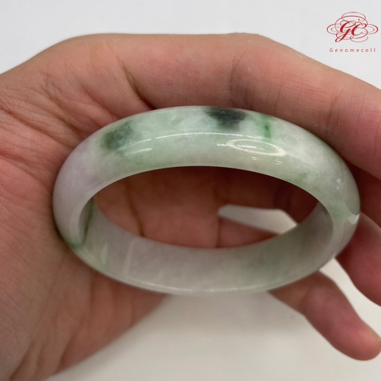 【肌容雪】天然緬甸A貨白裡青貴妃翡翠手鐲 編號238 (鐲寬 57.2mm #18.5號 ) 【肌容雪】天然緬甸A貨白裡青貴妃翡翠手鐲 編號238 (鐲寬 57.2mm #18.5號 )