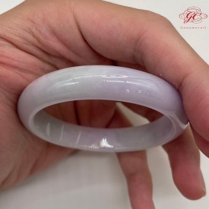 【肌容雪】天然緬甸A貨春帶彩翡翠手鐲 編號244 (鐲寬 54.5mm #17.5號)