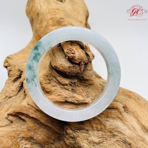 【肌容雪】天然緬甸翡翠手鐲A貨冰飄花方鐲 編號249 (鐲寬55.7mm #18號)