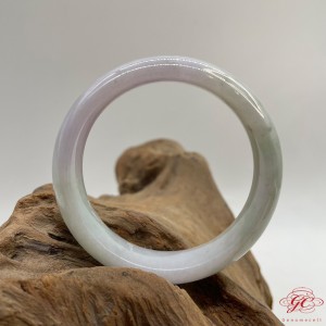 【肌容雪】天然緬甸A貨春彩飄花翡翠寬版手鐲 編號255 (鐲寬 55.2mm #18號)