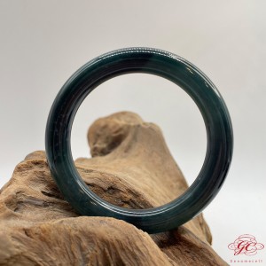 【肌容雪】天然緬甸A貨藍水之謎孔雀藍翡翠手鐲 編號263 (鐲寬 56mm  #18號)
