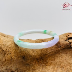 【肌容雪】天然緬甸三彩紫羅藍美人翡翠手鐲A貨 編號267 (鐲寬56.7mm #18.5號)