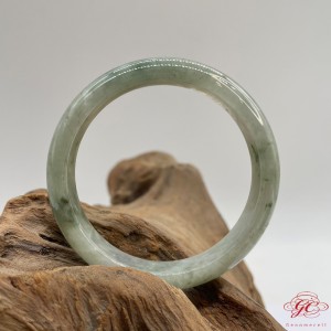 【肌容雪】天然緬甸A貨糯冰飄花翡翠手鐲 編號287 (鐲寬 55.6mm #18號)