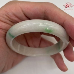 【肌容雪】天然緬甸A貨芙白裡青斐翡手鐲 編號295 (鐲寬 56.3mm #18號)