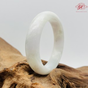 【肌容雪】天然緬甸A貨冰白月光翡翠手鐲 編號296 (鐲寬 57.9mm #18.5號)