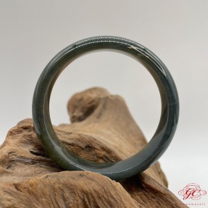 【肌容雪】天然緬甸A貨老油青滿綠翡翠手鐲 編號299 (鐲寬 57.5mm #18.5號)